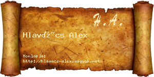 Hlavács Alex névjegykártya