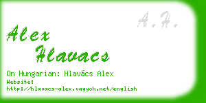 alex hlavacs business card